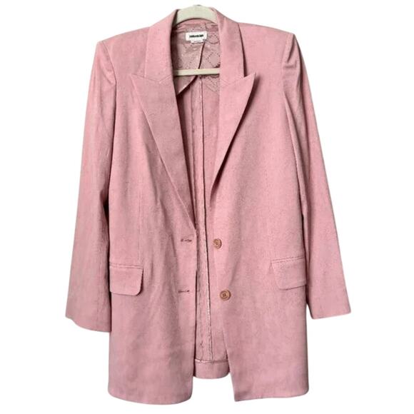 ZADIG & VOLTAIRE Vita Jac Mandala Jacket S 36 Blush Pink Tie Prep Old Money - Picture 11 of 13